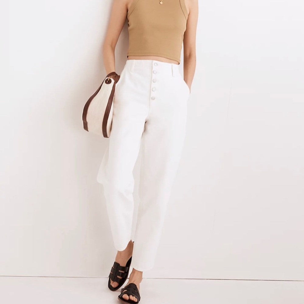 Madewell Balloon Leg White Jeans